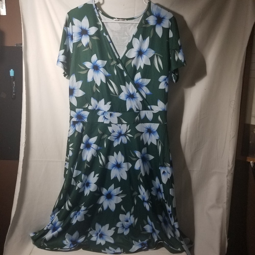 Faux Wrap Dress Floral Print
